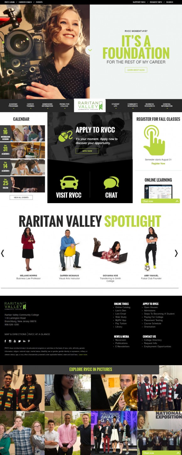 Raritan Valley Community College (RVCC) Web Design Case Study